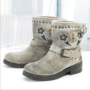 Ash studded engineer motorcycle boots